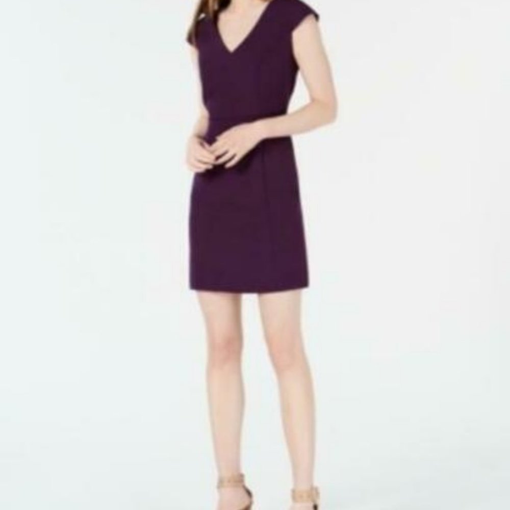 Bar III V-Neck Dress Size 0 Purple Dynasty Career